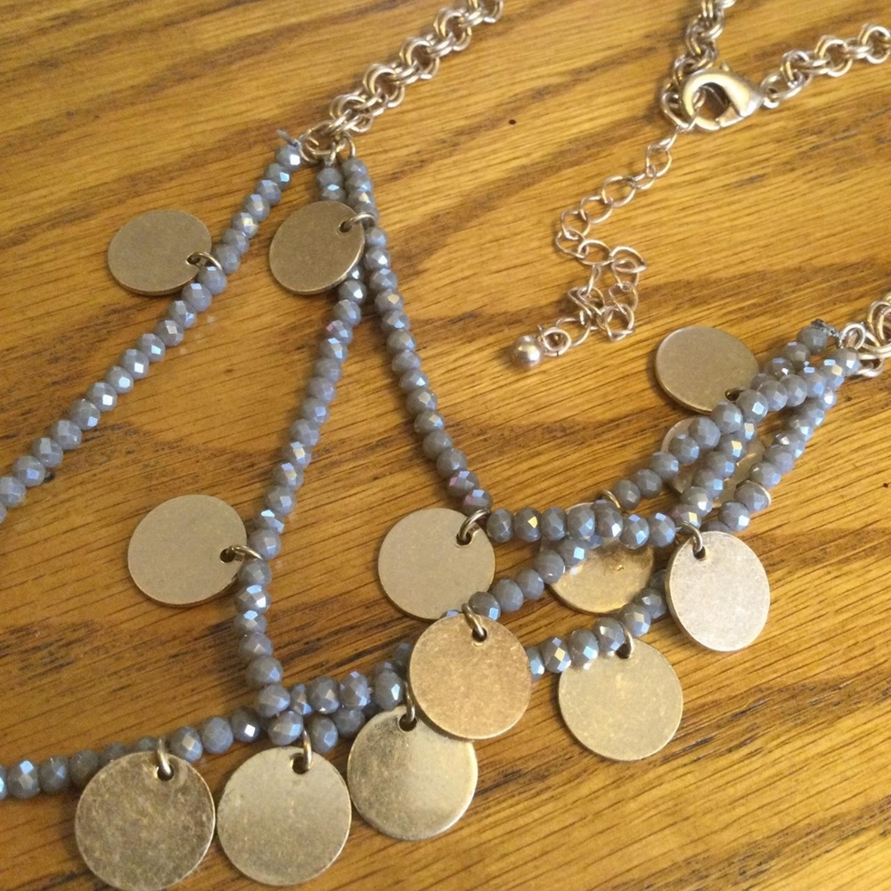 Gold and grey necklace